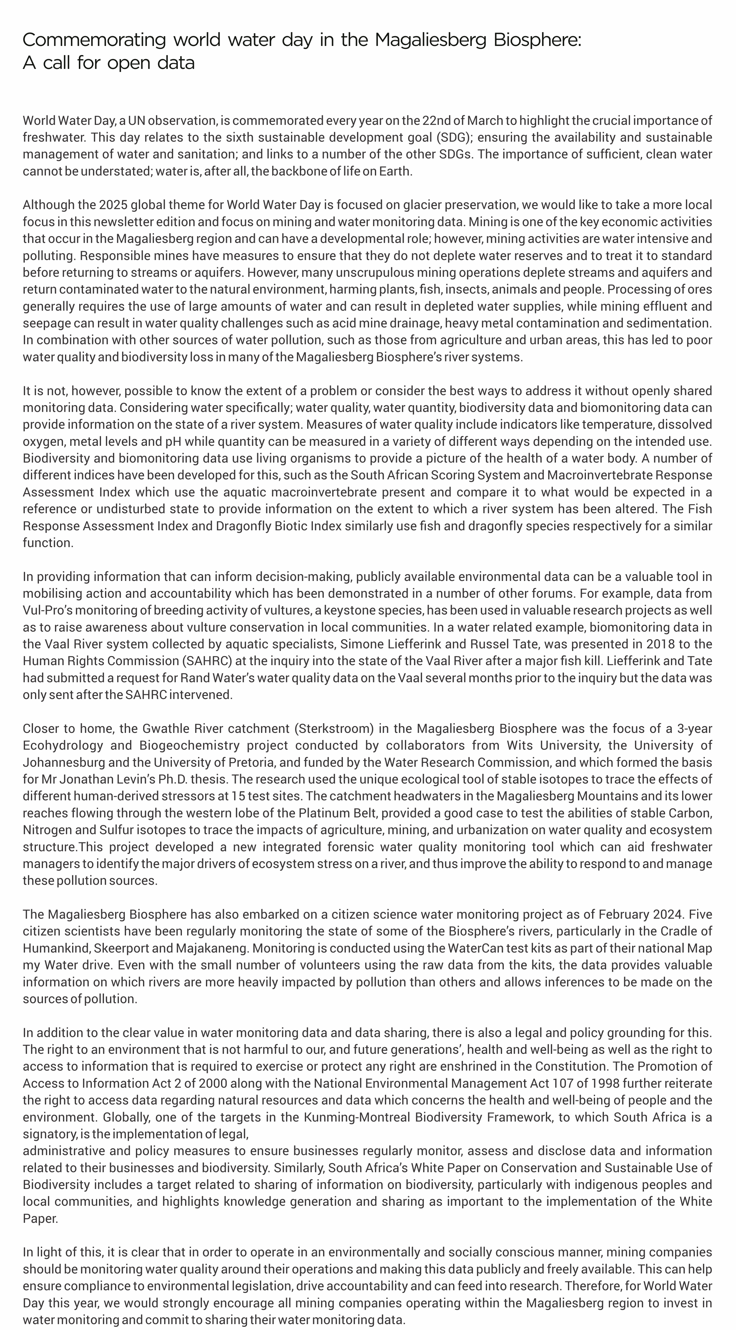 Commemorating Water Day 1